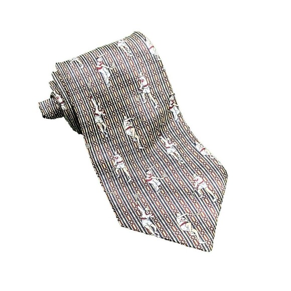 Tommy Hilfiger Men's Necktie Tennis Players 100% Italian Silk Tie Made in USA - Picture 1 of 7